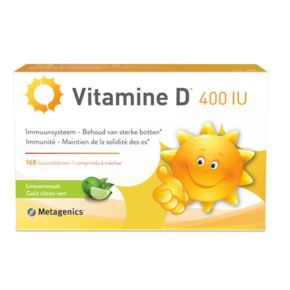 Gratis Verzending: 2x Metagenics Vitamine D 400Iu Limoensmaak 168 kauwtabletten