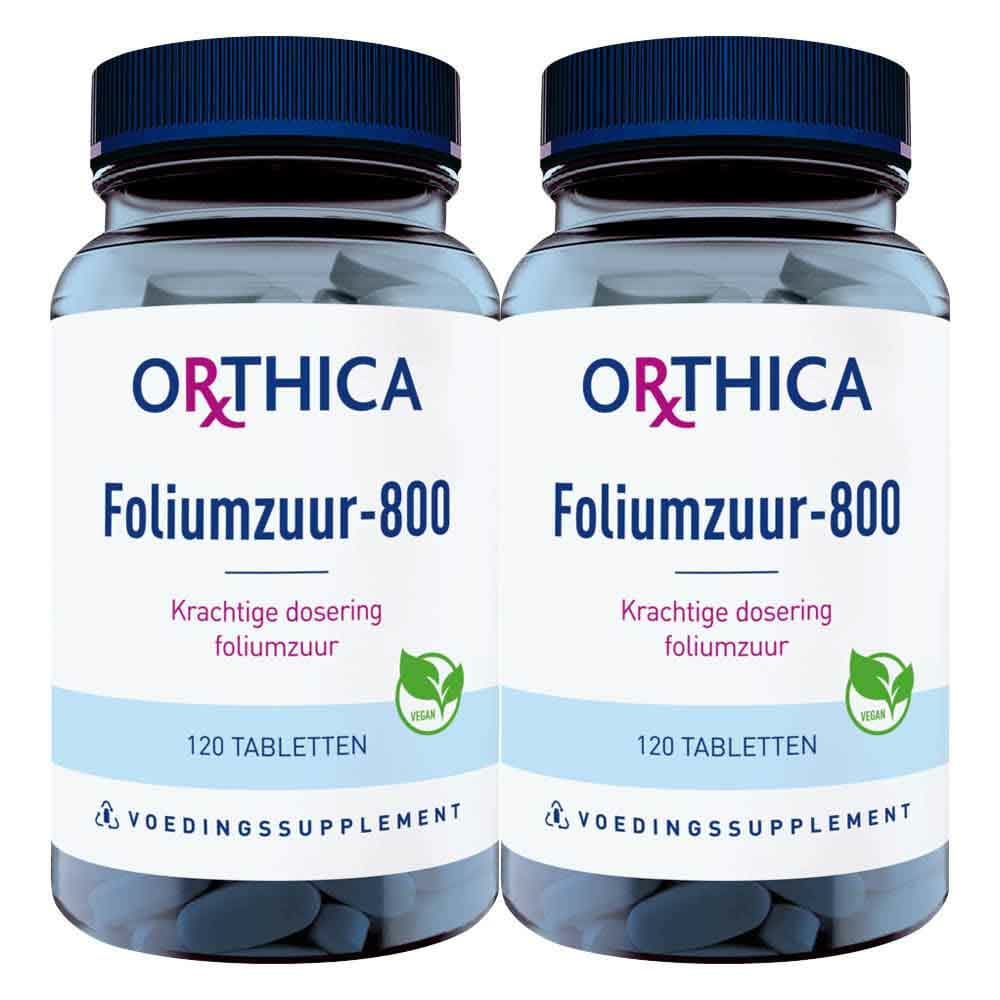 Gratis Verzending: 2x Orthica Foliumzuur-800 120 tabletten