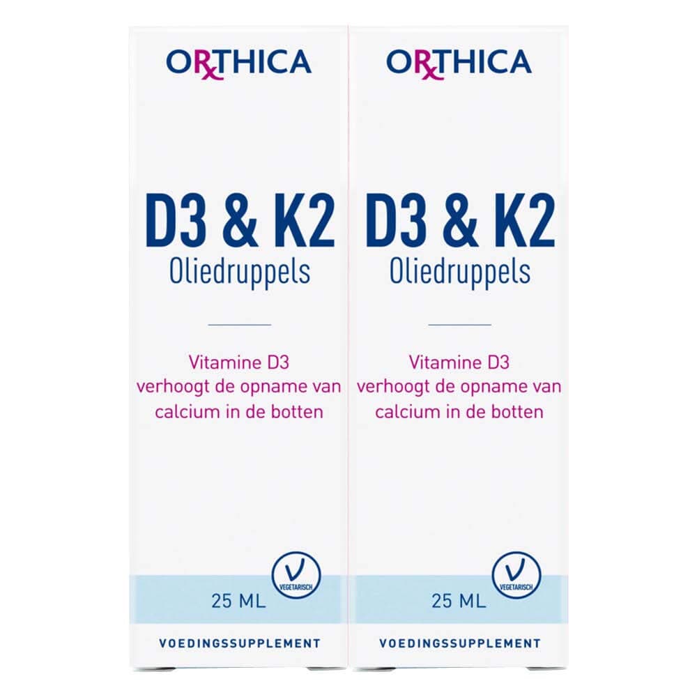Gratis Verzending: 2x Orthica Oliedruppels D3&K2 25 ml