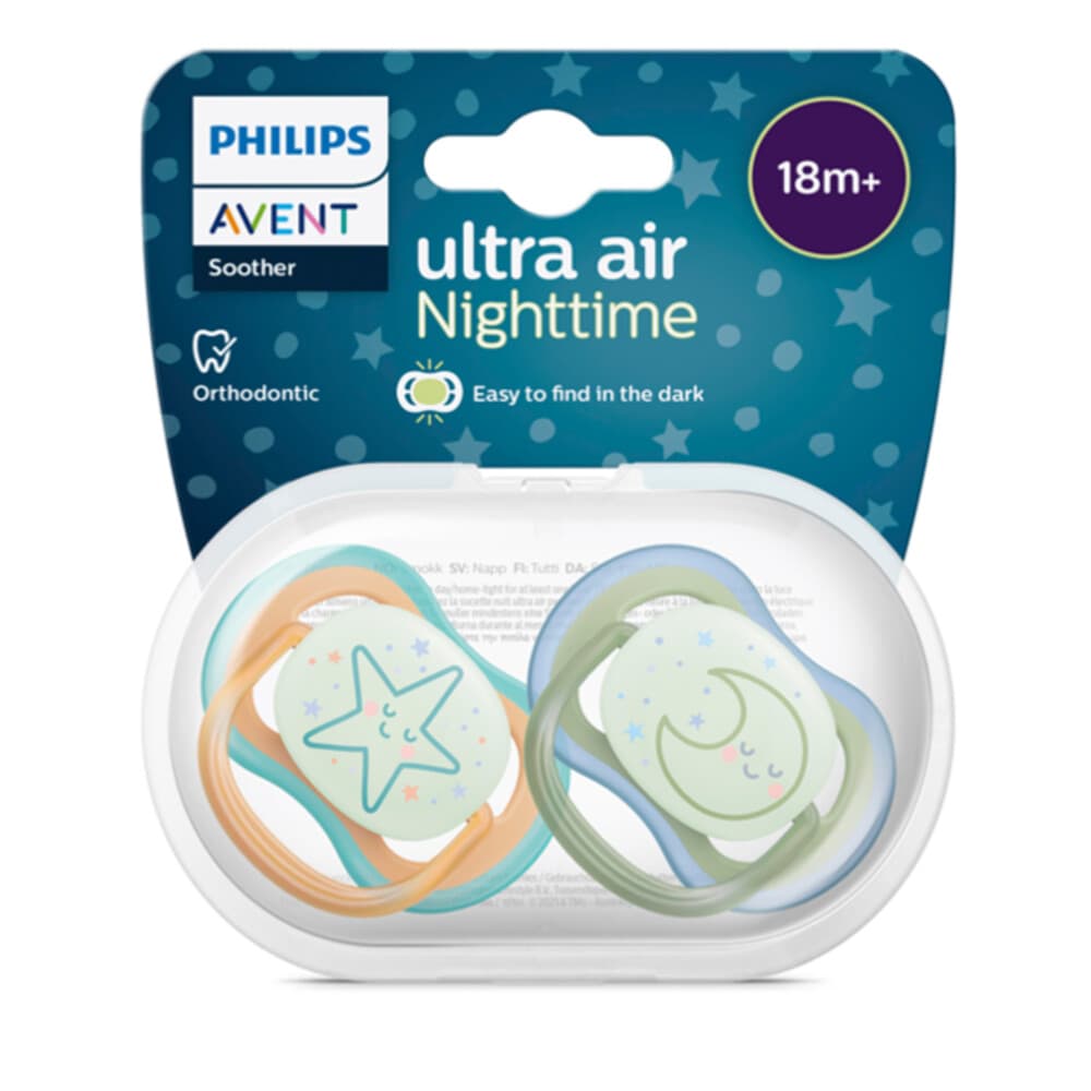 Philips Avent Fopspeen Ultra Air Nighttime 18+ mnd 2 stuks