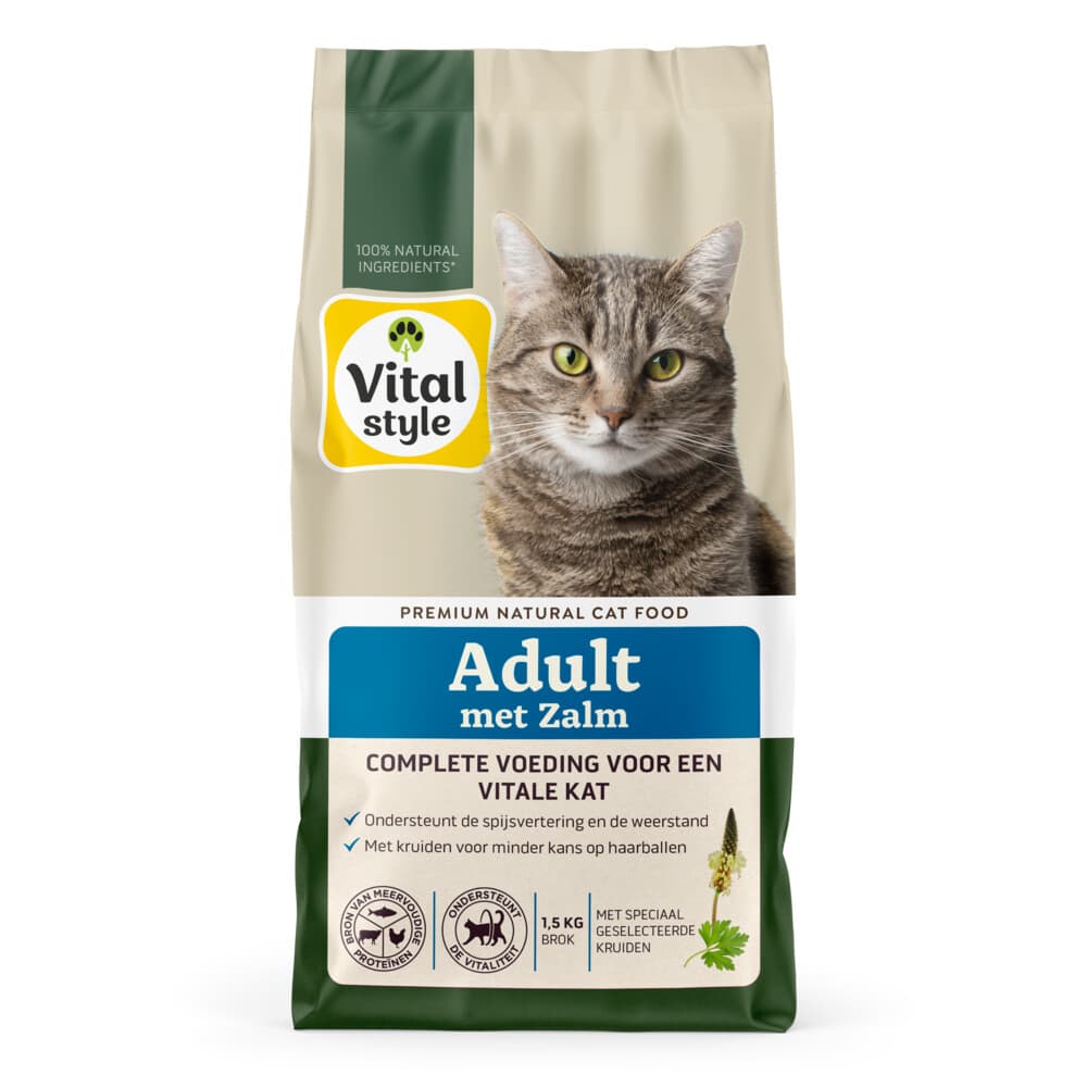 Vitalstyle Adult Zalm Kattenvoer 1,5 kg
