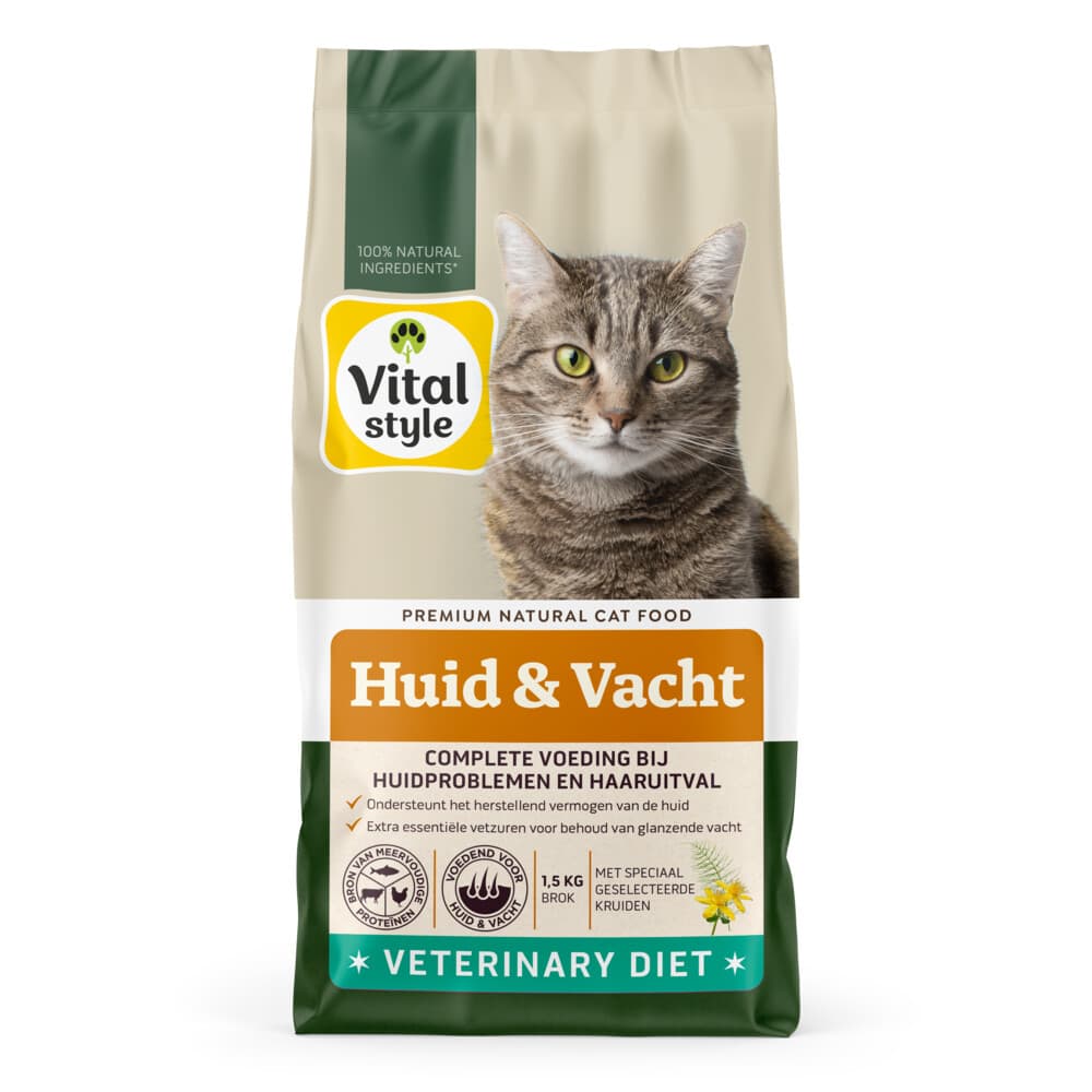 Vitalstyle Huid&Vacht Kattenvoer 1,5 kg