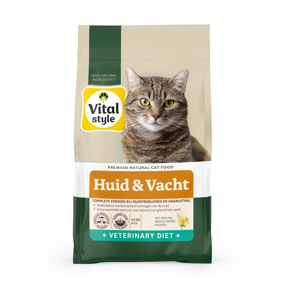 2x Vitalstyle Huid&Vacht Kattenvoer 3,5 kg