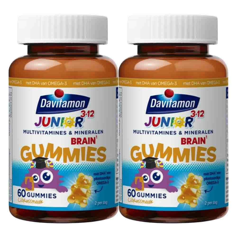 Gratis Verzending: 2x Davitamon Davitamon Junior Brain Multivitamines Citrus 60 gummies