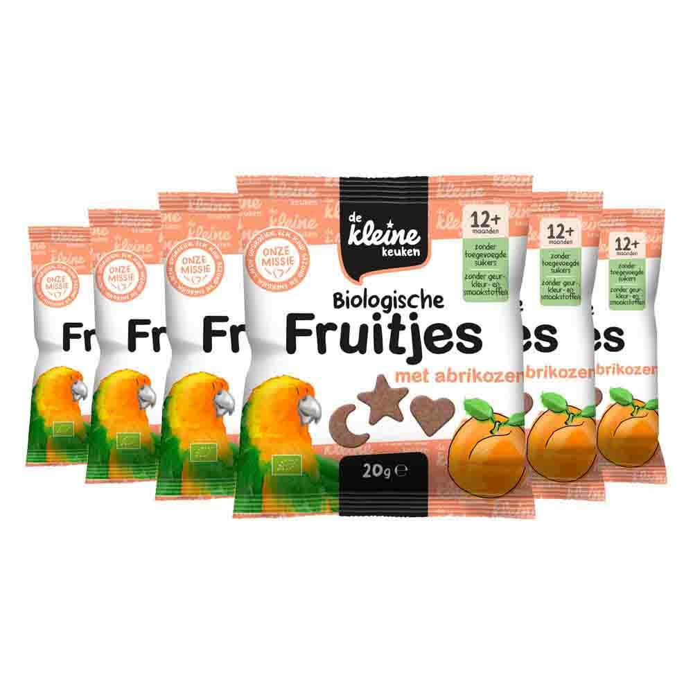 6x de Kleine Keuken Bio Fruitjes met Abrikozen 20 gr