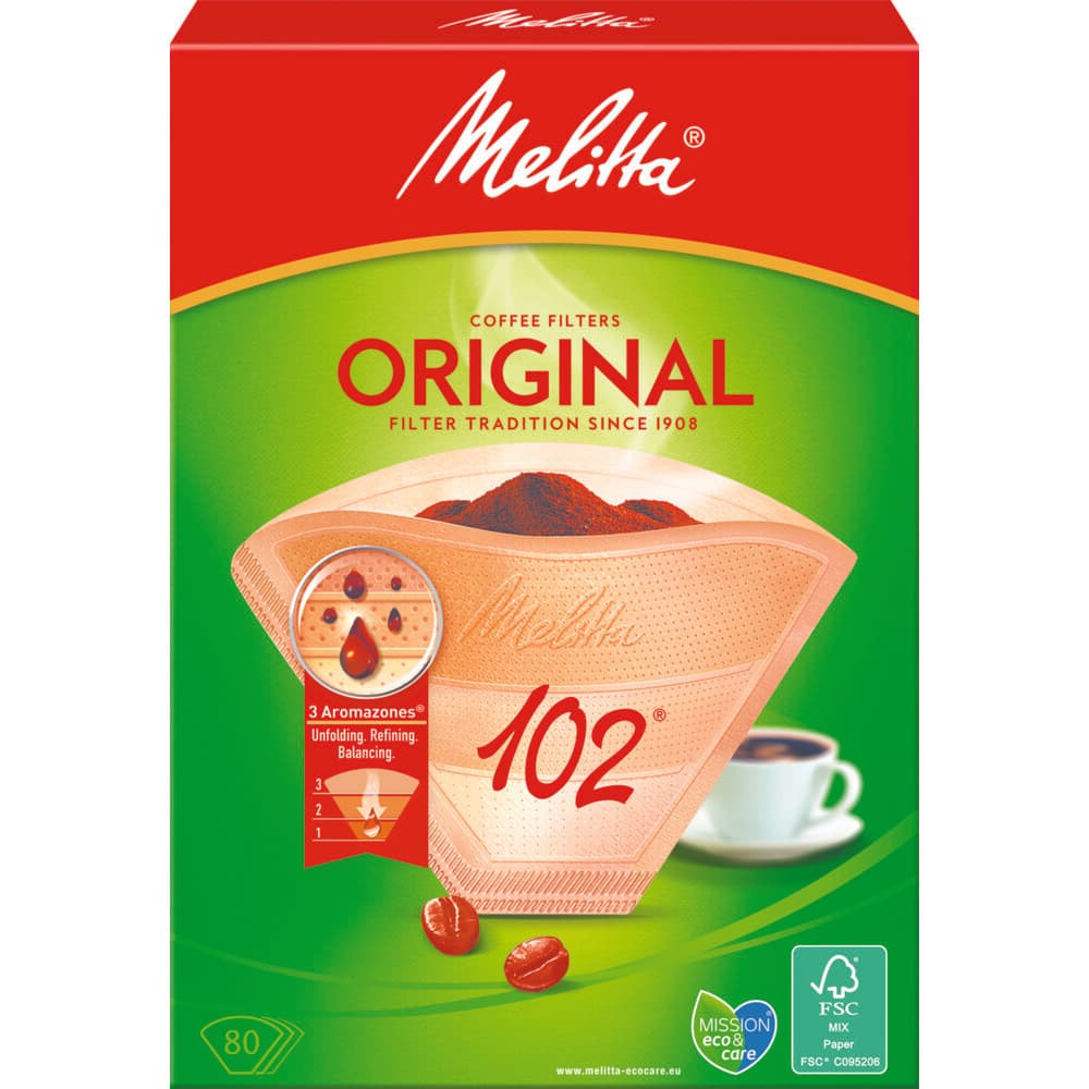 Melitta Filters 102 Bruin 80 stuks