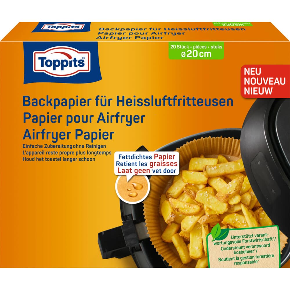 Toppits Airfryer Papier 20 cm 20 stuks