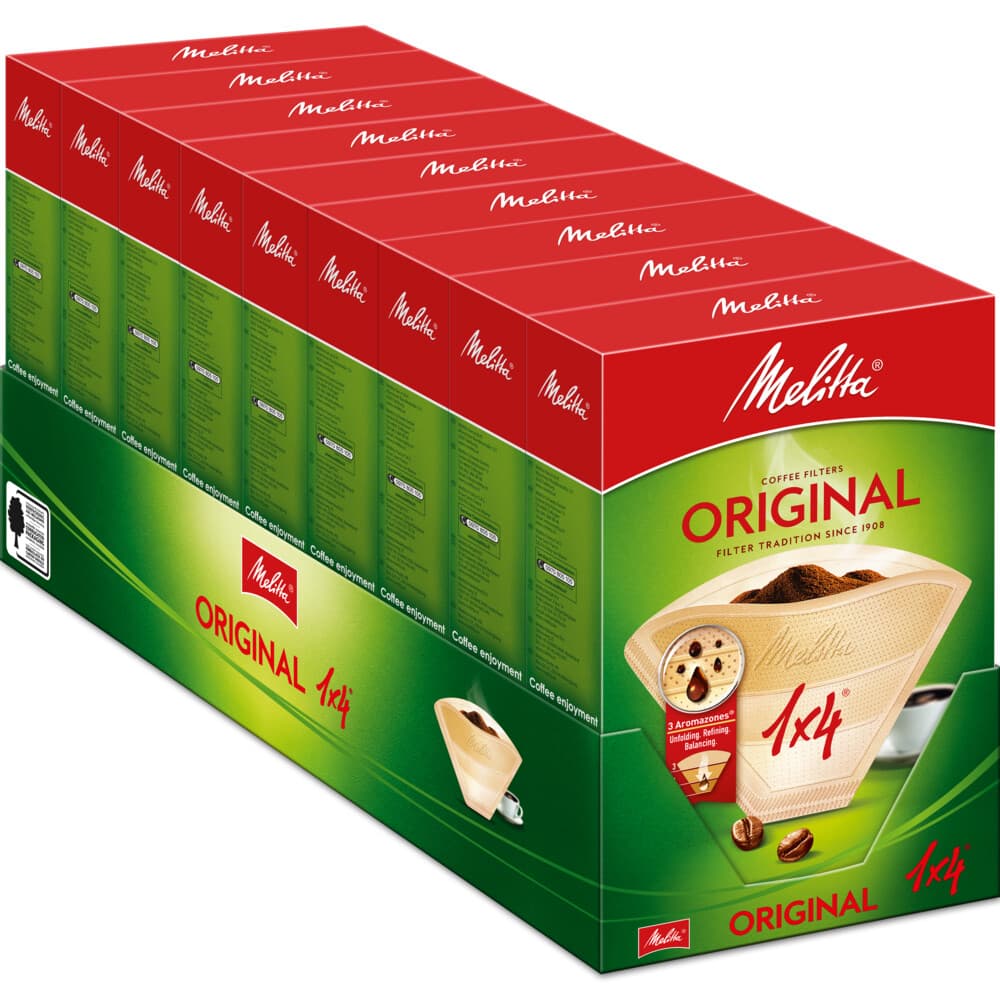 9x Melitta Filters 1x4 Bruin 80 stuks