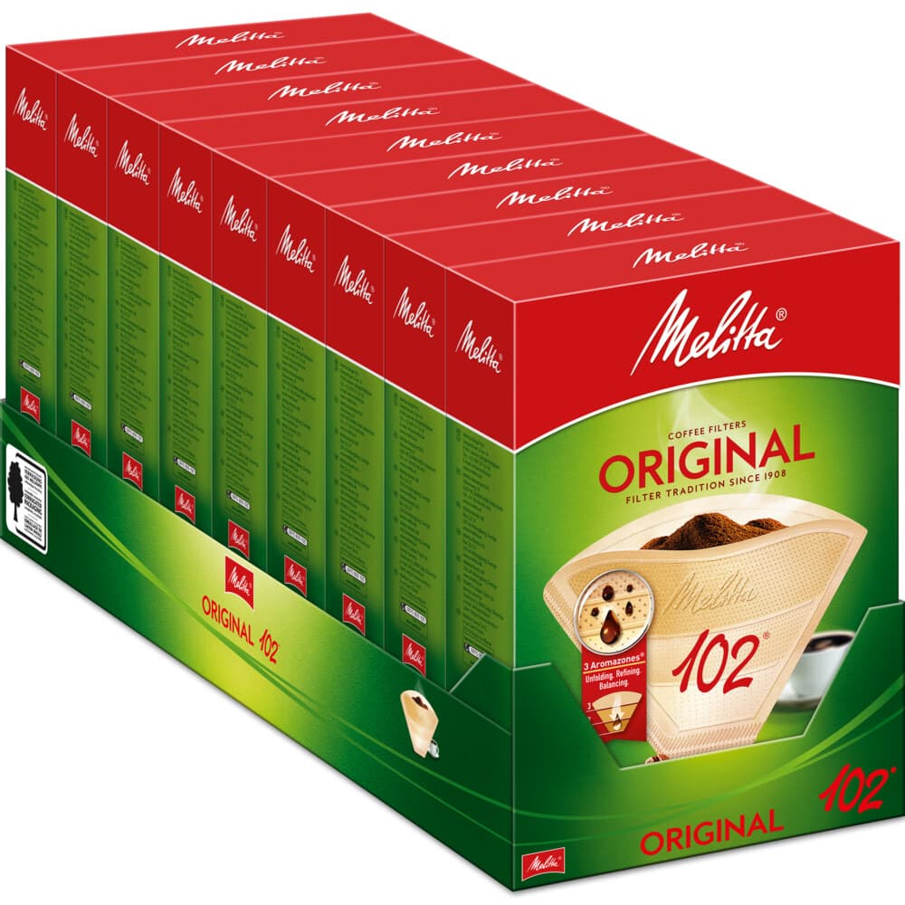 9x Melitta Filters 102 Bruin 80 stuks