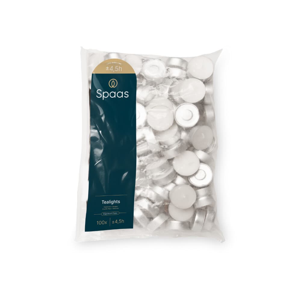 SPAAS Theelichten zak± 4,5 branduren 100 stuks