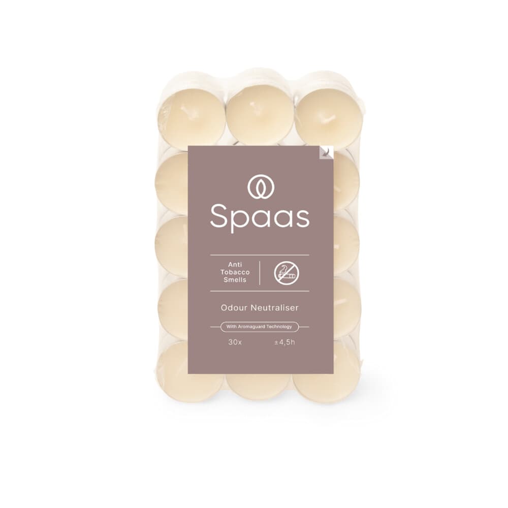 SPAAS Anti-tabak theelicht blokverpakking± 4,5 branduren 30 stuks