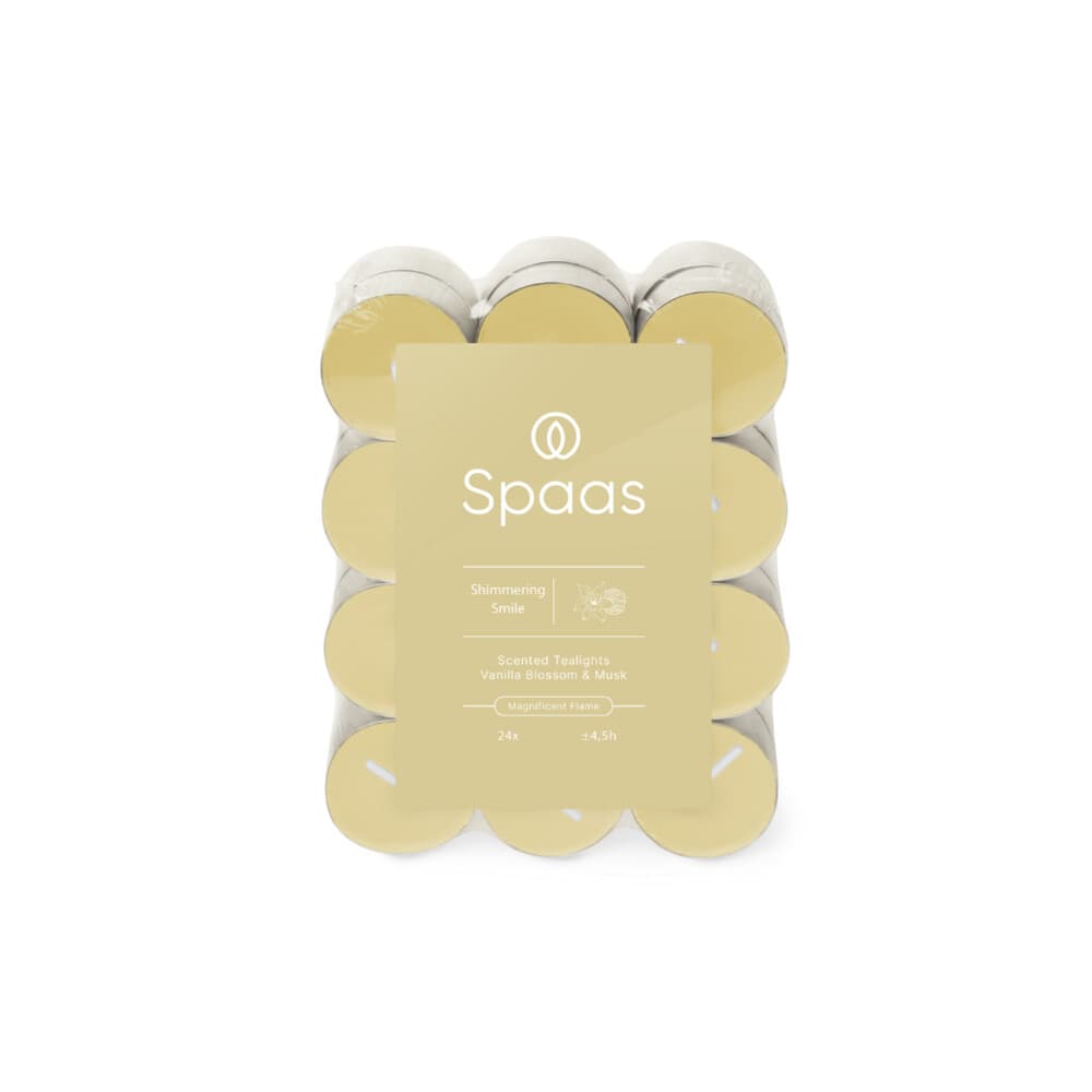 10x SPAAS Geurtheelichten Shimmering Smile± 4,5 branduren 24 stuks