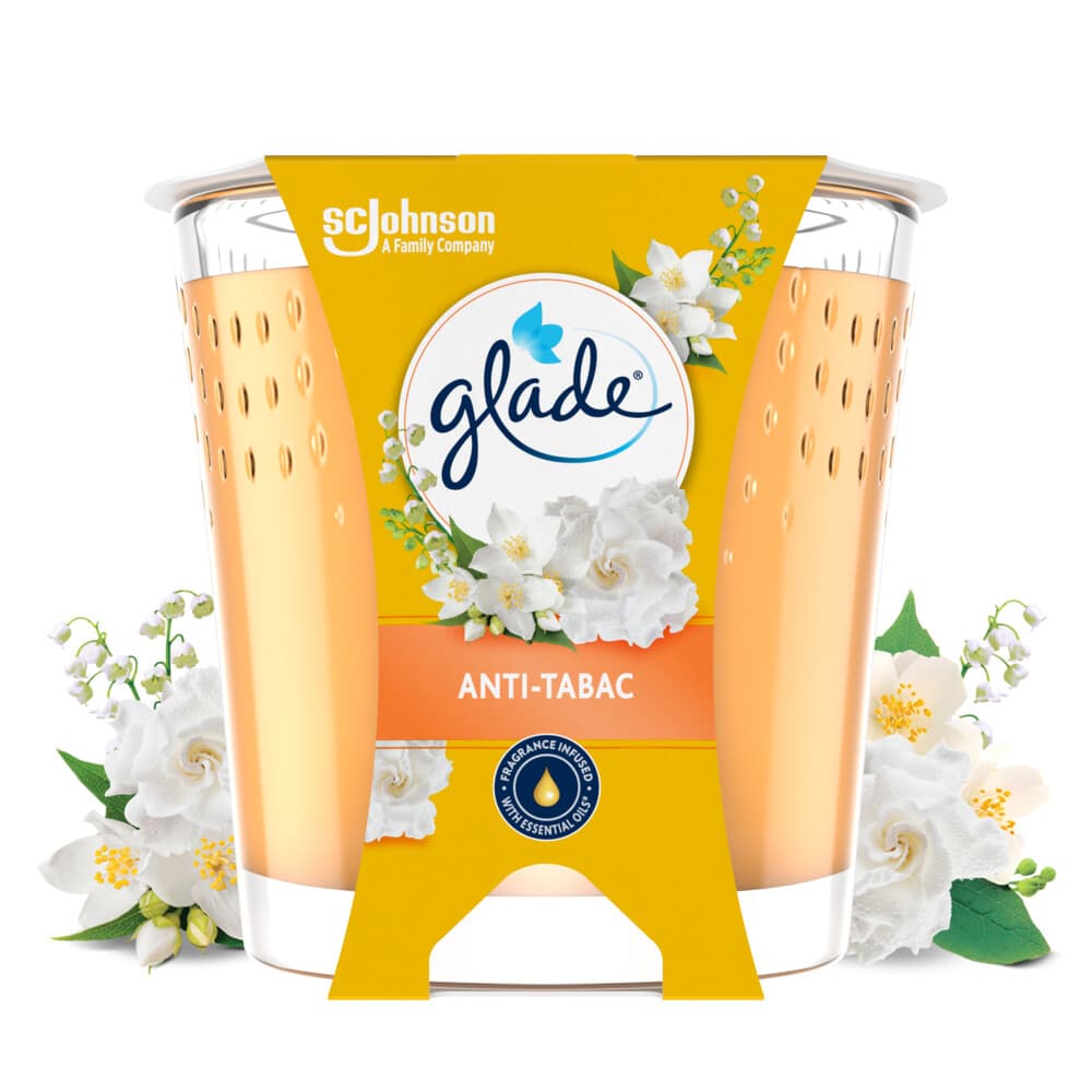 Glade Geurkaars Anti Tabac 100% Raapzaadwax 112 gr