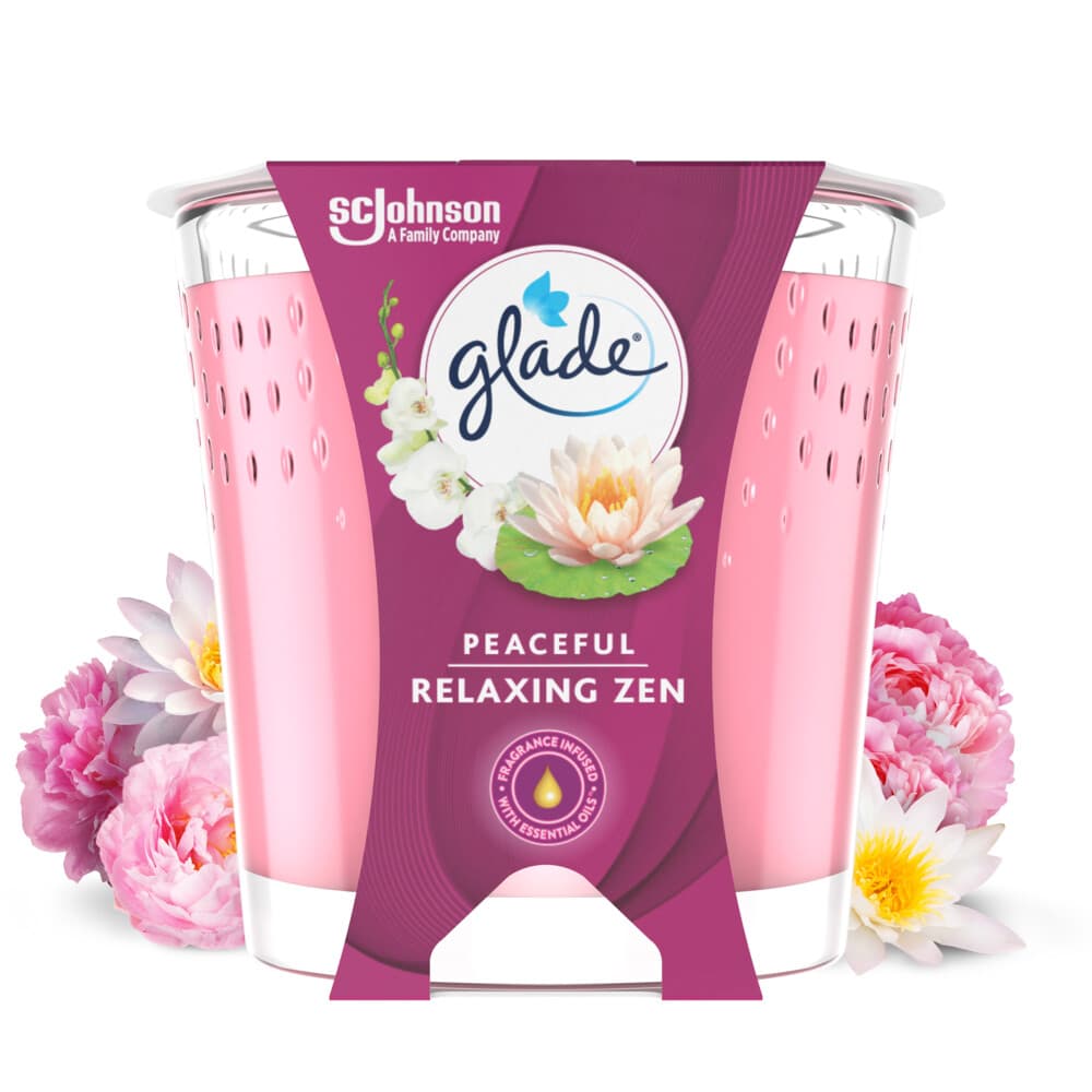 6x Glade Geurkaars Relaxing Zen 100% Raapzaadwax 112 gr
