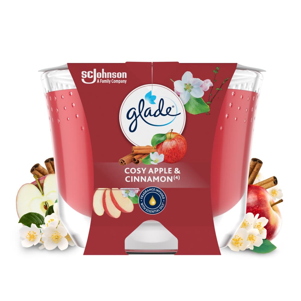 Glade Geurkaars Apple&Cinnamon 100% Raapzaadwax 204 gr