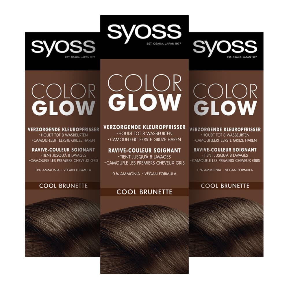 3x Syoss Color Glow Kleuropfrisser Cool Brunette 100 ml