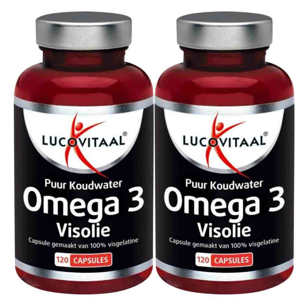 Gratis Verzending: 2x Lucovitaal Visolie Puur Koudwater Omega 3 120 capsules