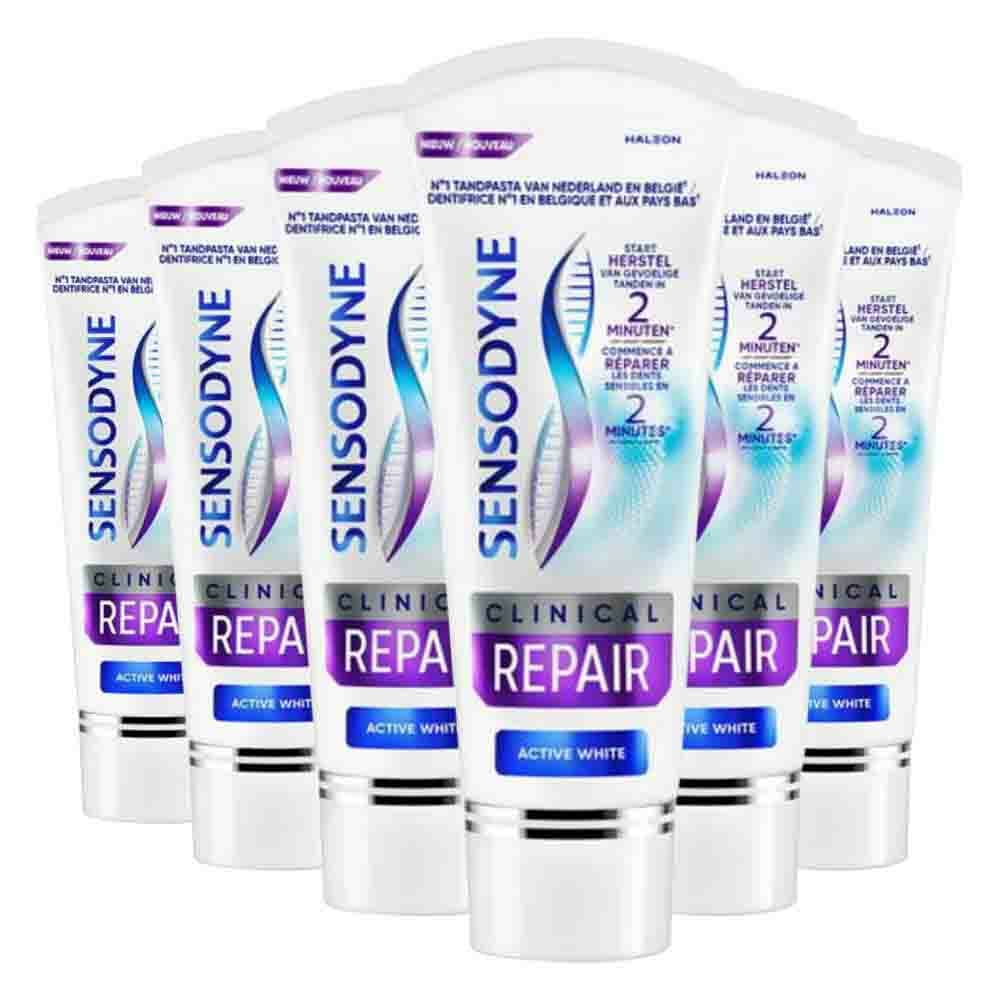 6x Sensodyne Tandpasta Clinical Repair Active White 75 ml
