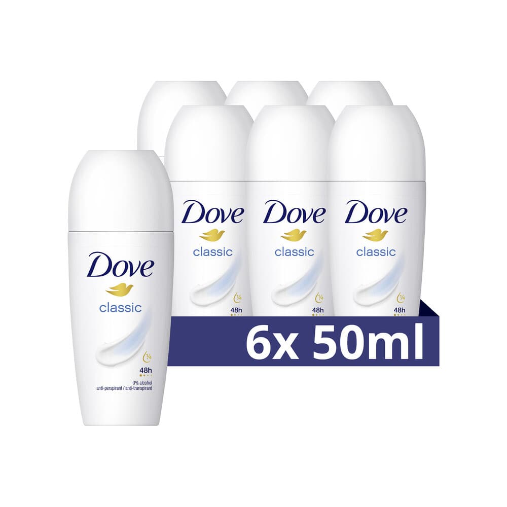 6x Dove Deodorant Roll-On Classic 50 ml