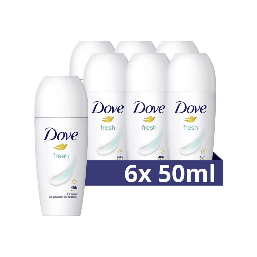 6x Dove Deodorant Roll-On Fresh 50 ml