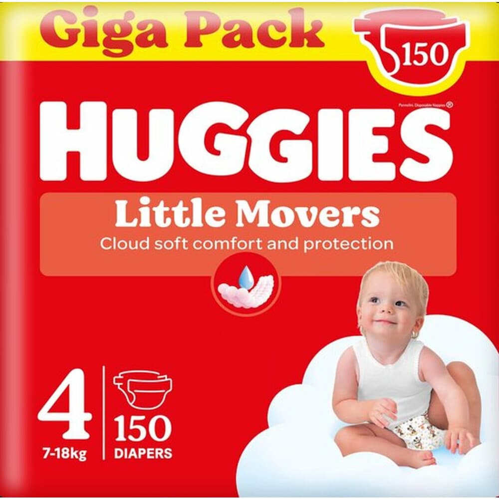 3x Huggies Little Movers Luiers Maat 4 (7 - 18 kg) 50 stuks