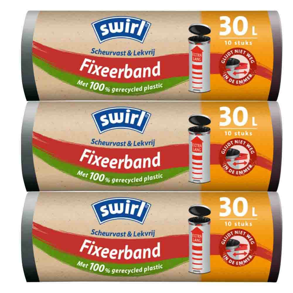 3x Swirl Pedaalemmerzakken XL met Fixeerband 30 liter 10 stuks