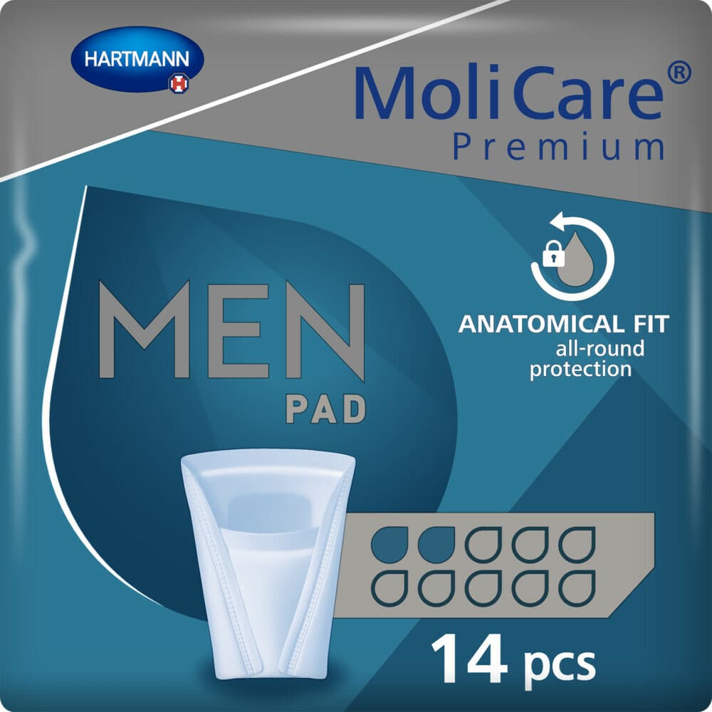 2x Molicare Premium Men Pad 2 Druppels 330 ml Absorptie 14 stuks