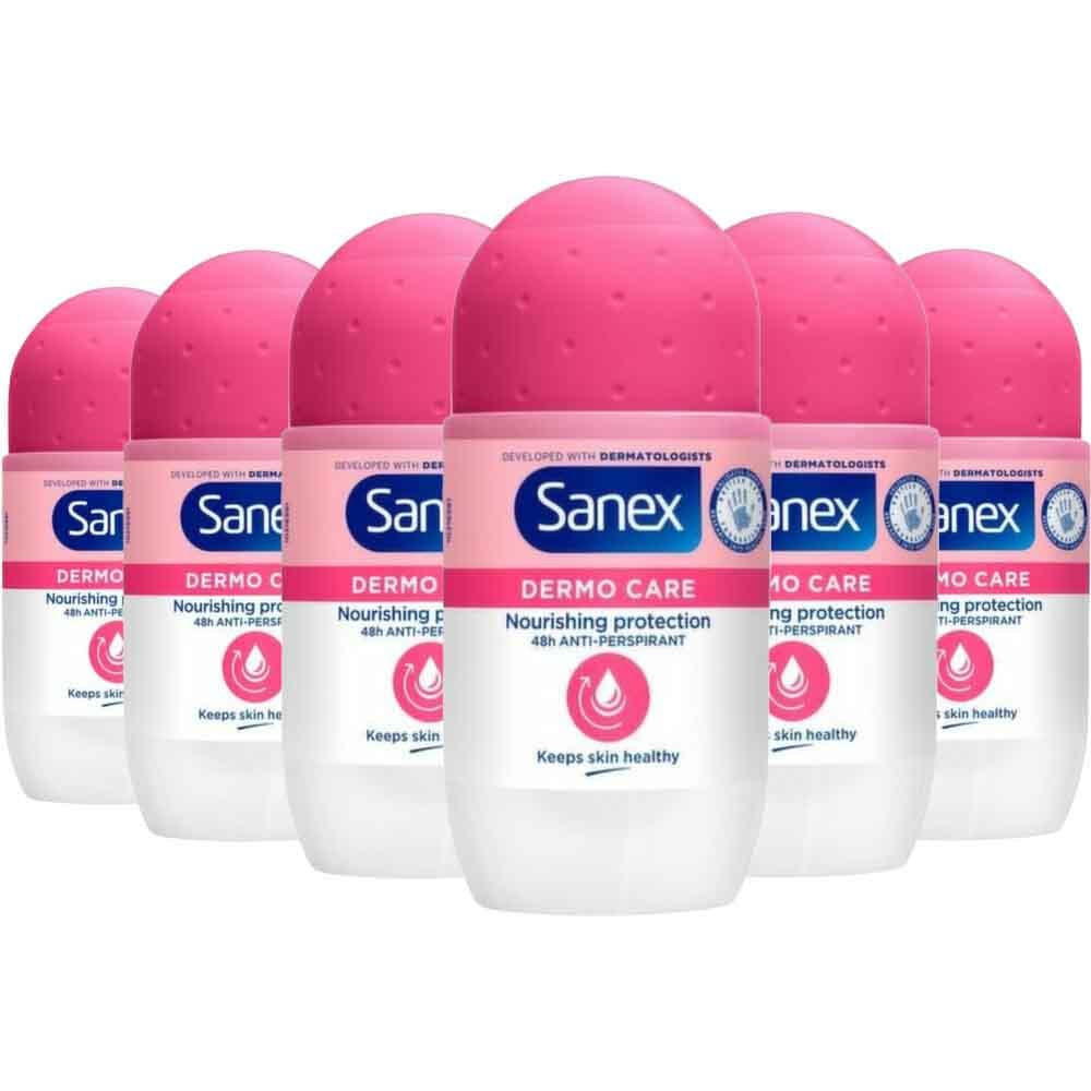 6x Sanex Deodorant Roller Dermo Care 50 ml