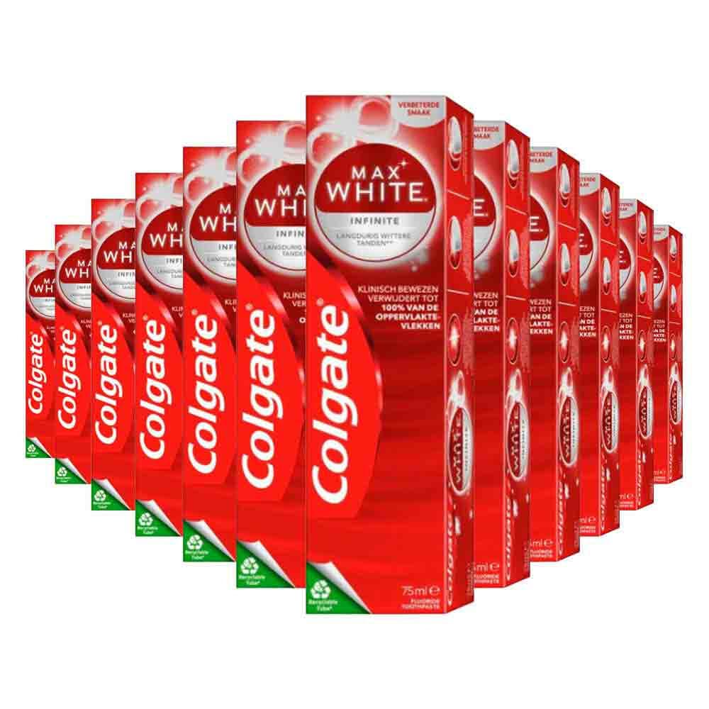12x Colgate Tandpasta Max White Infinite 75 ml