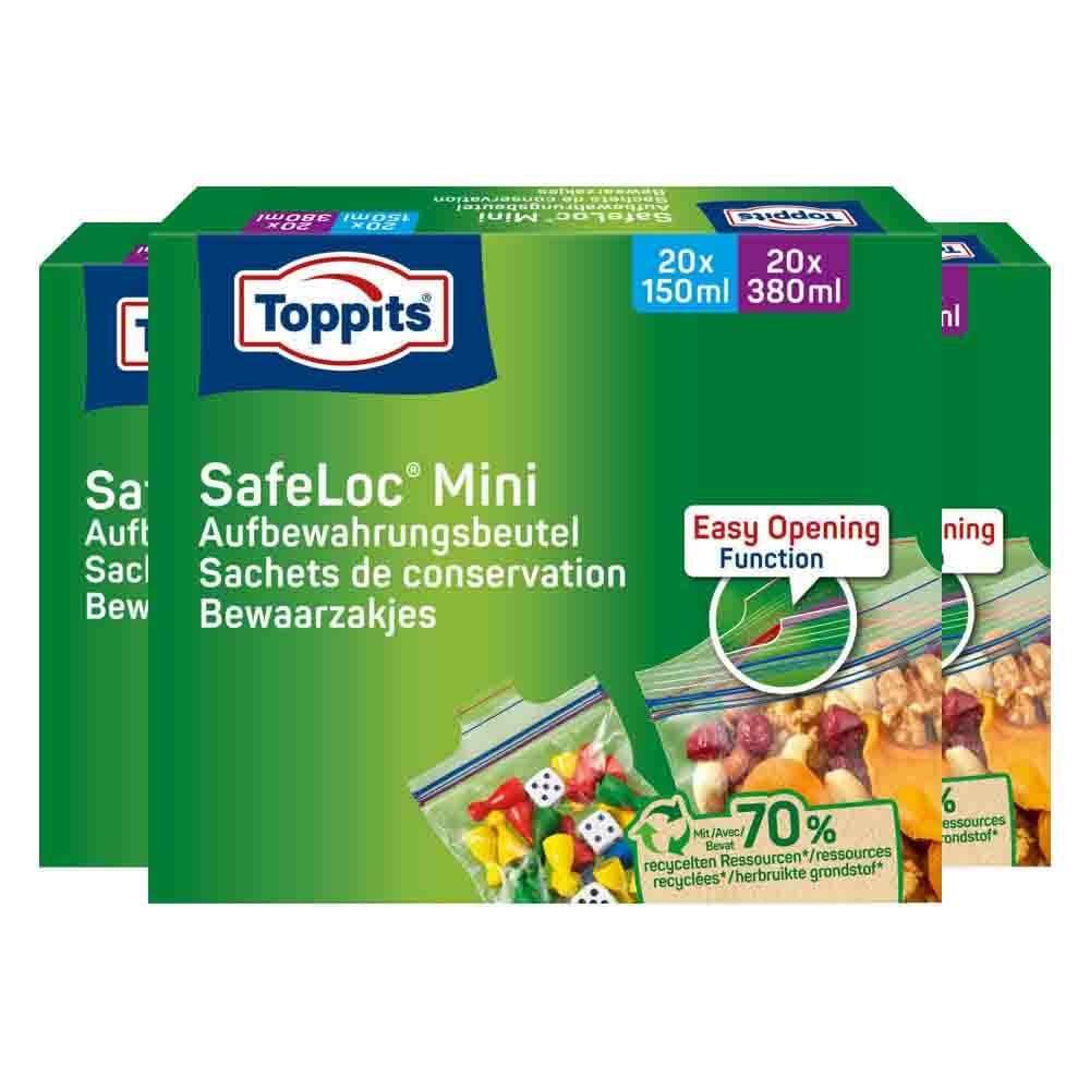 3x Toppits Safeloc Mini Zip-Zakjes 40 stuks