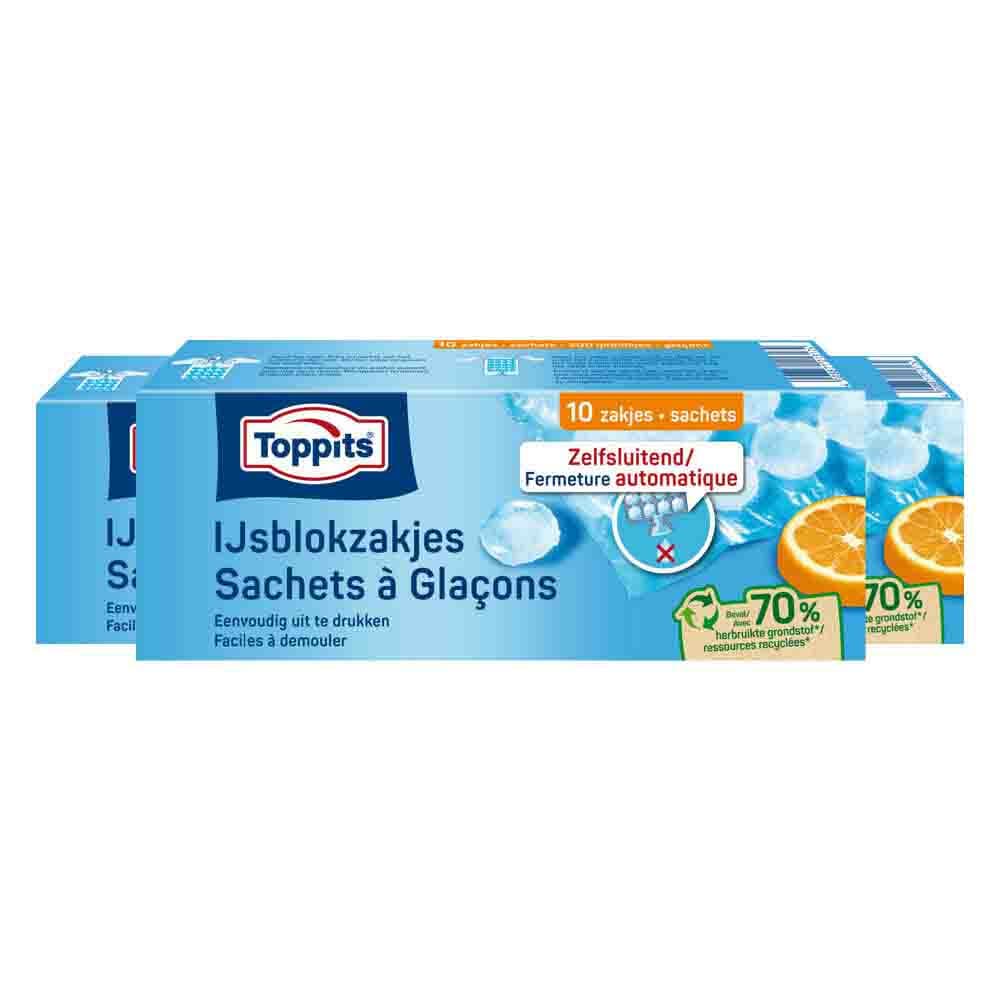 3x Toppits IJsblokzakjes 10 stuks
