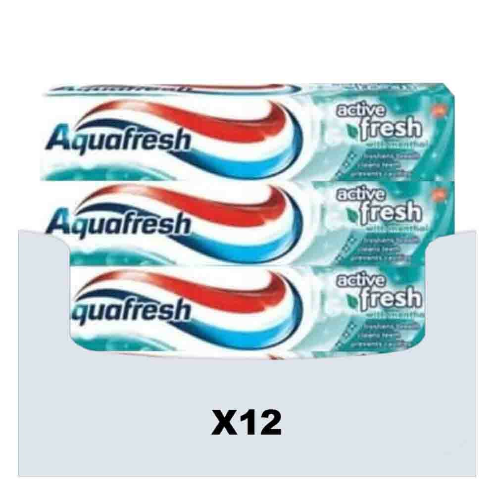 12x Aquafresh Tandpasta Active Fresh 100 ml