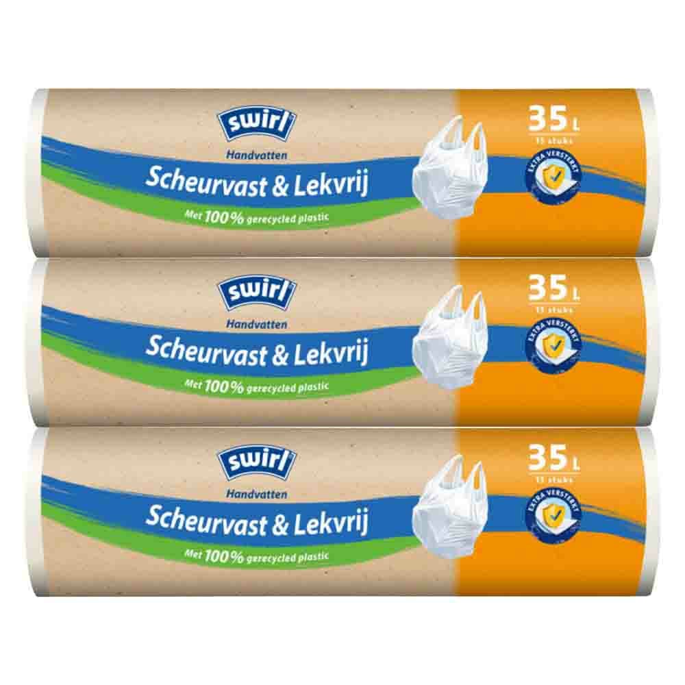 3x Swirl Pedaalemmerzakken met Handvat 35 liter 15 stuks