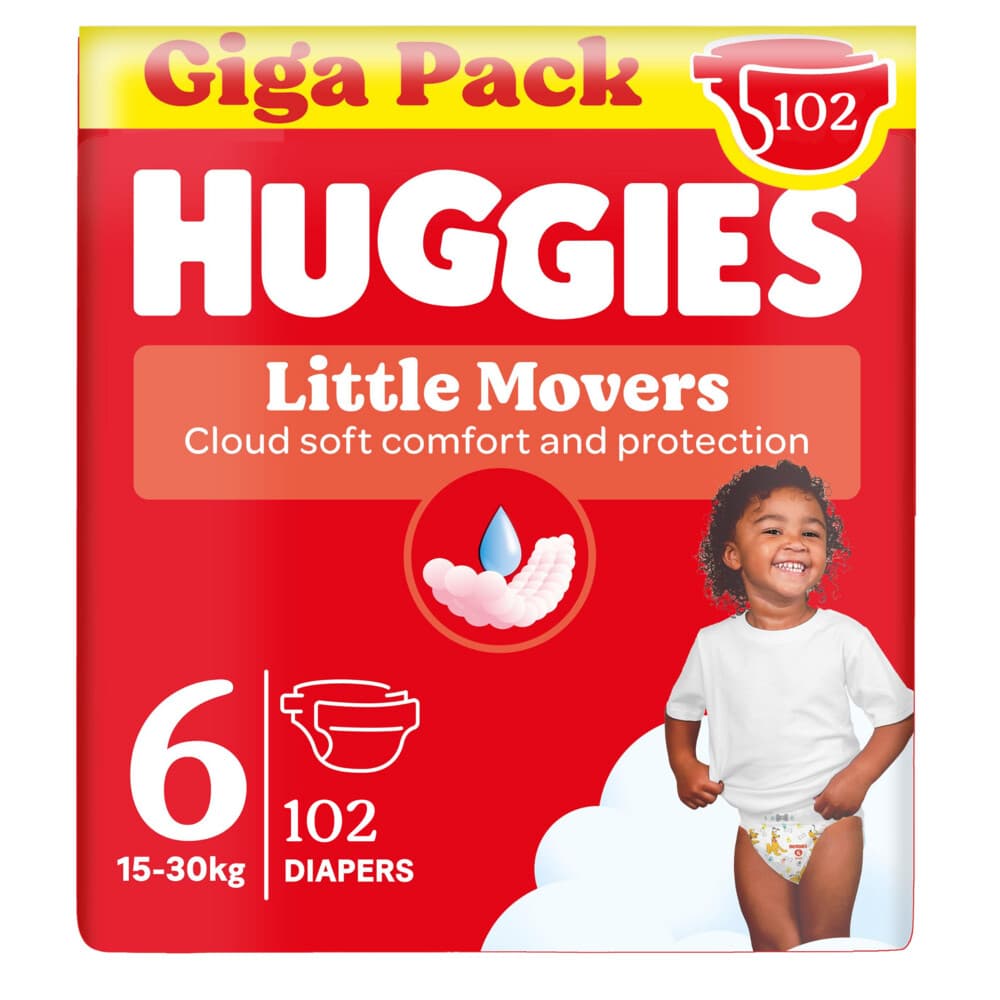 3x Huggies Little Movers Luiers Maat 6 (15 - 30 kg) 34 stuks
