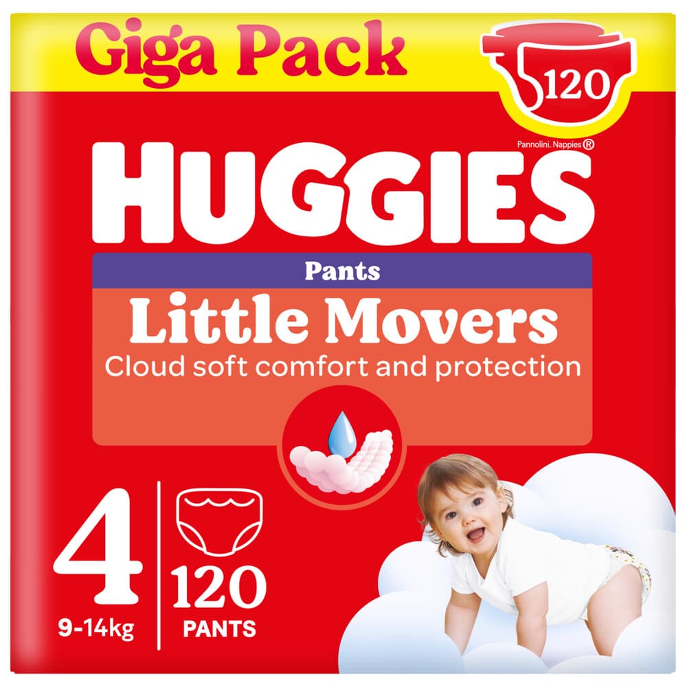 Huggies Little Movers Luierbroekjes Maat 4 (9 - 14 kg) 120 stuks
