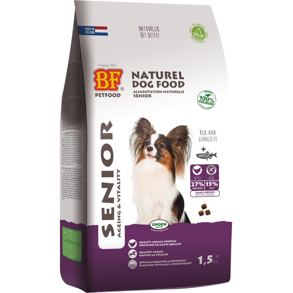 3x BF Petfood Small Breed Senior Hondenvoer 5 kg