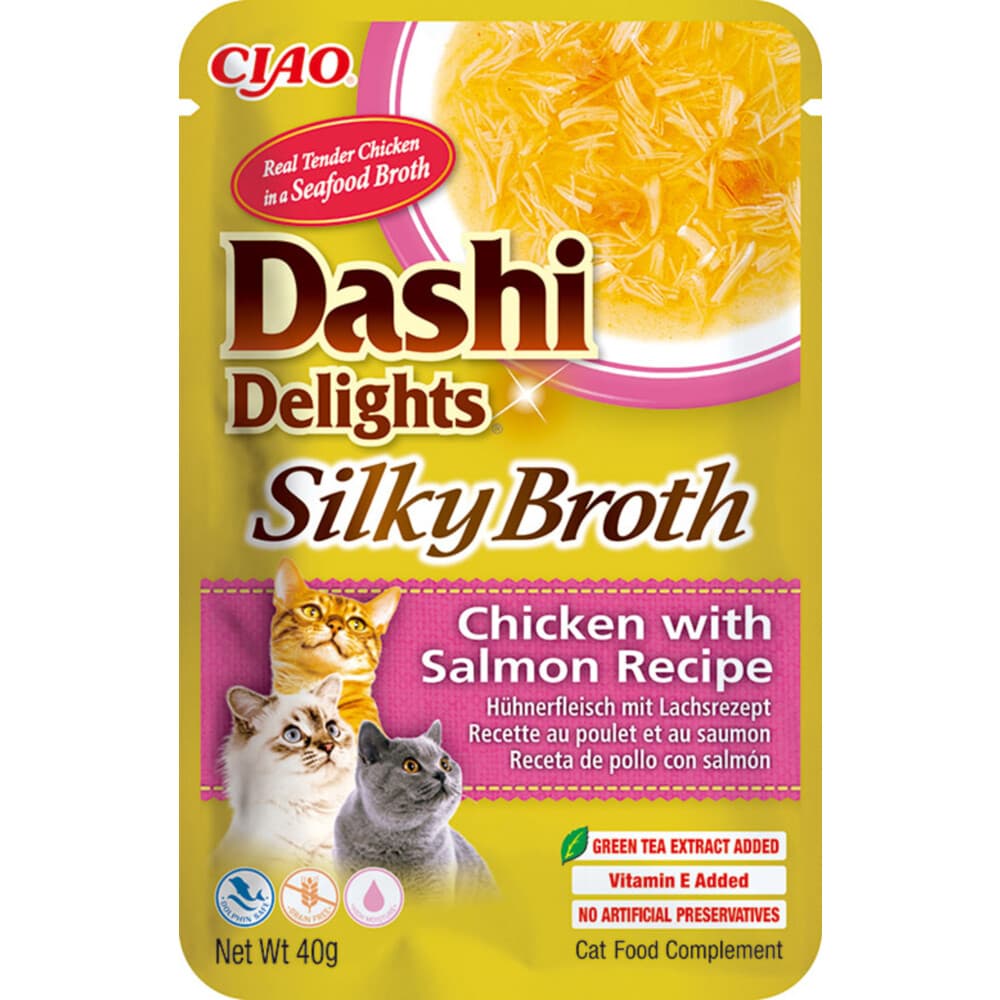 Ciao Dashi Delights Silky Broth Kattenvoer Nat Chicken&Salmon 40 gr