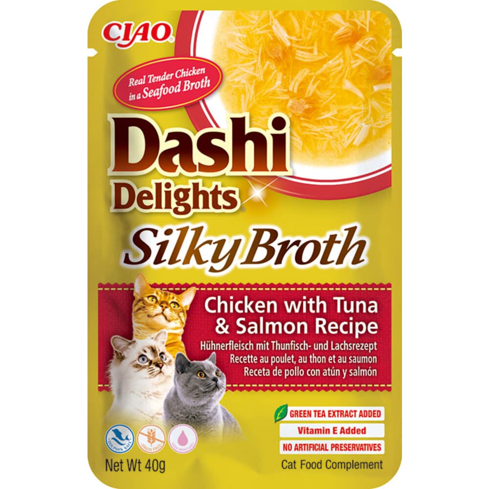 Ciao Dashi Delights Silky Broth Kattenvoer Nat Chicken&Tuna&Salmon 40 gr