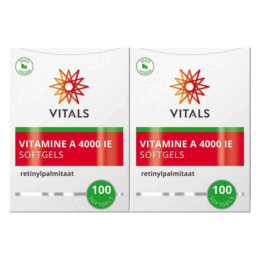 Gratis Verzending: 2x Vitals Vitamine A Retinylpalmitaat 4000ie 100 softgels