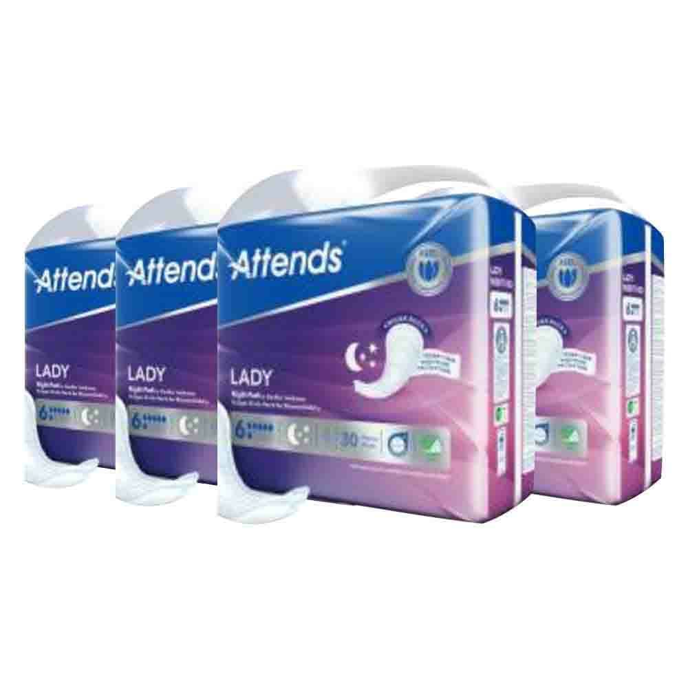4x Attends Lady Night Pads 30 stuks