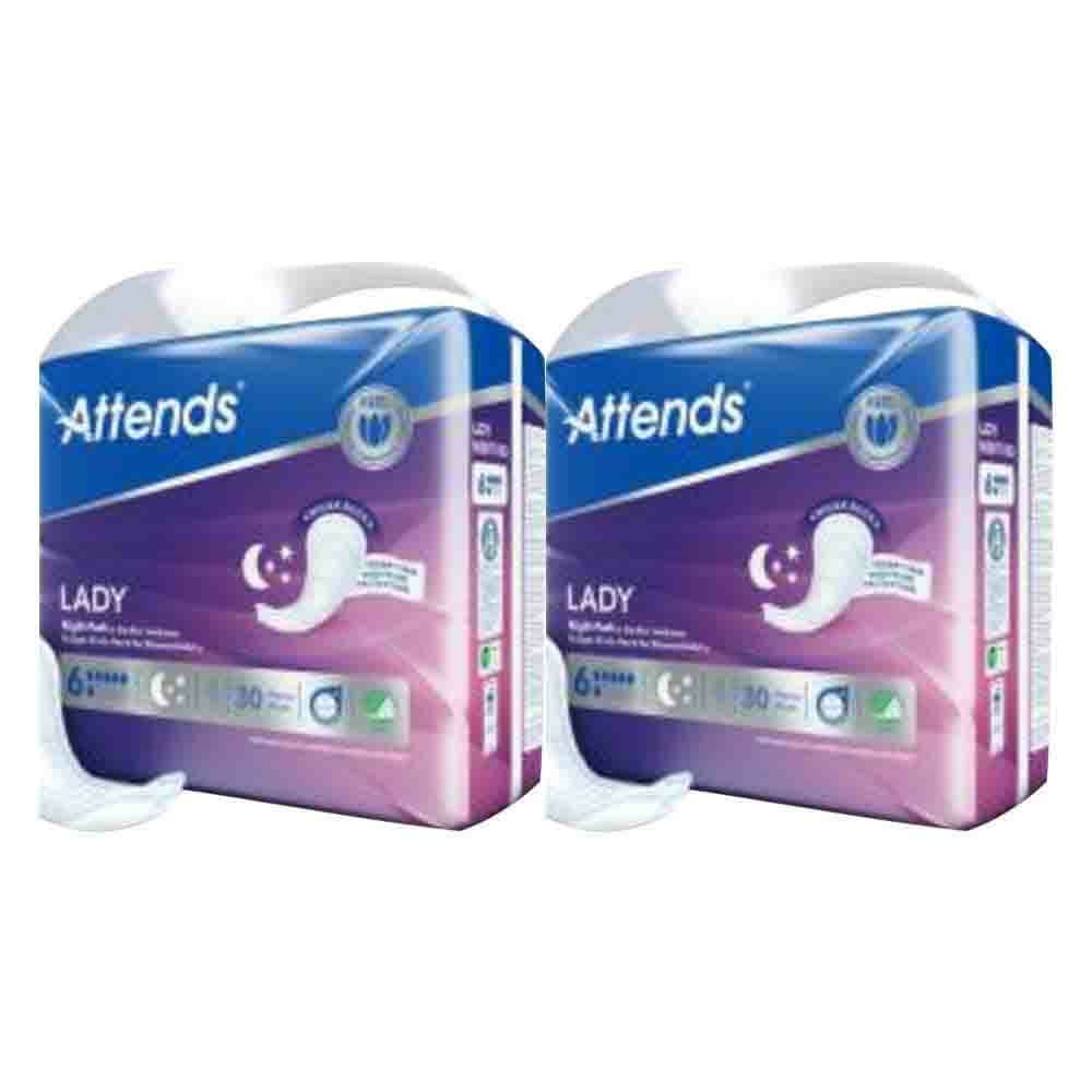 2x Attends Lady Night Pads 30 stuks