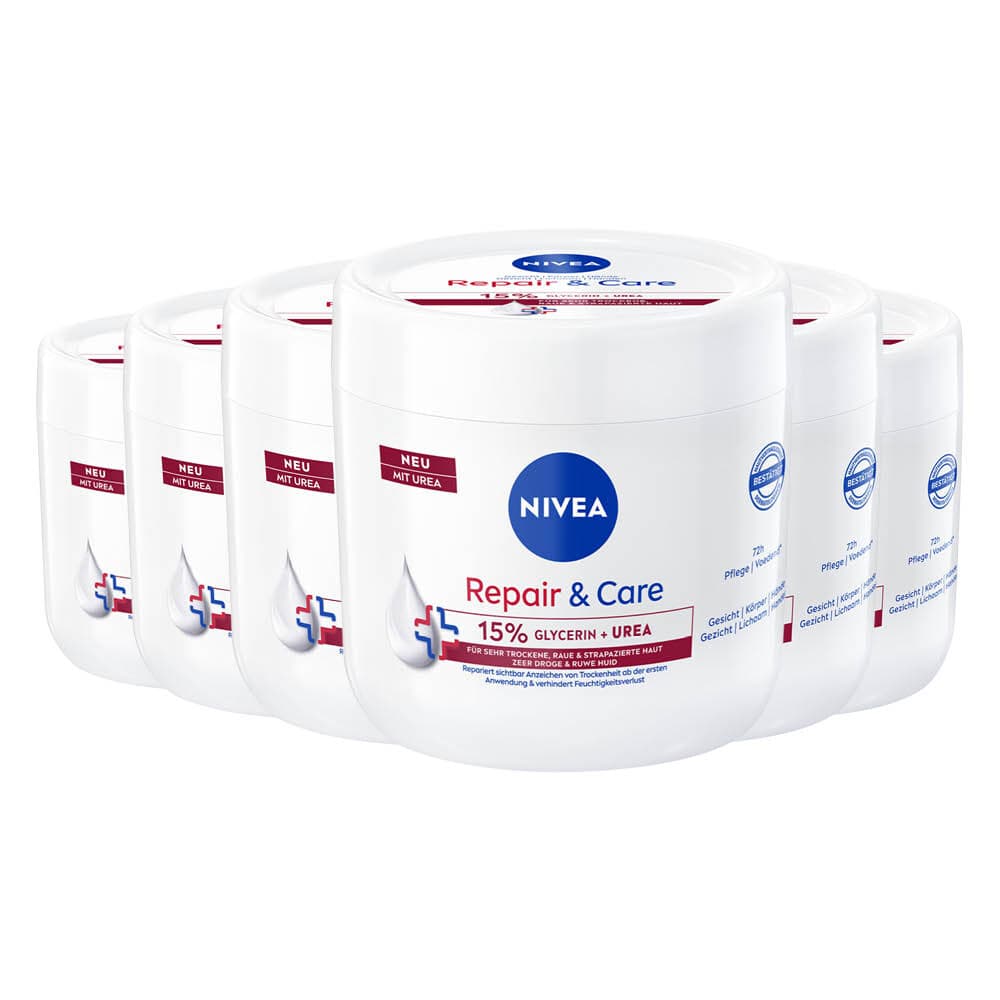 6x NIVEA Repair&Care Bodycrème Urea 400 ml