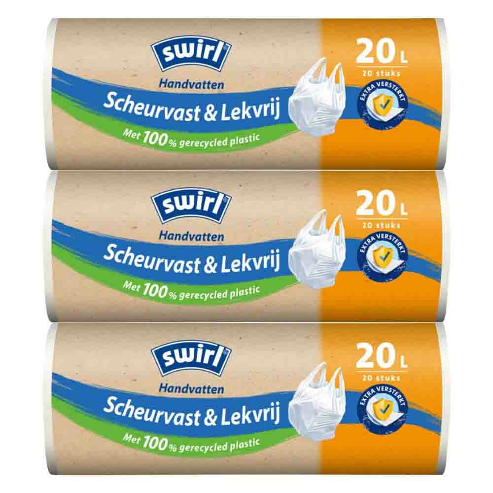 3x Swirl Pedaalemmerzakken met Handvat 20 liter 20 stuks