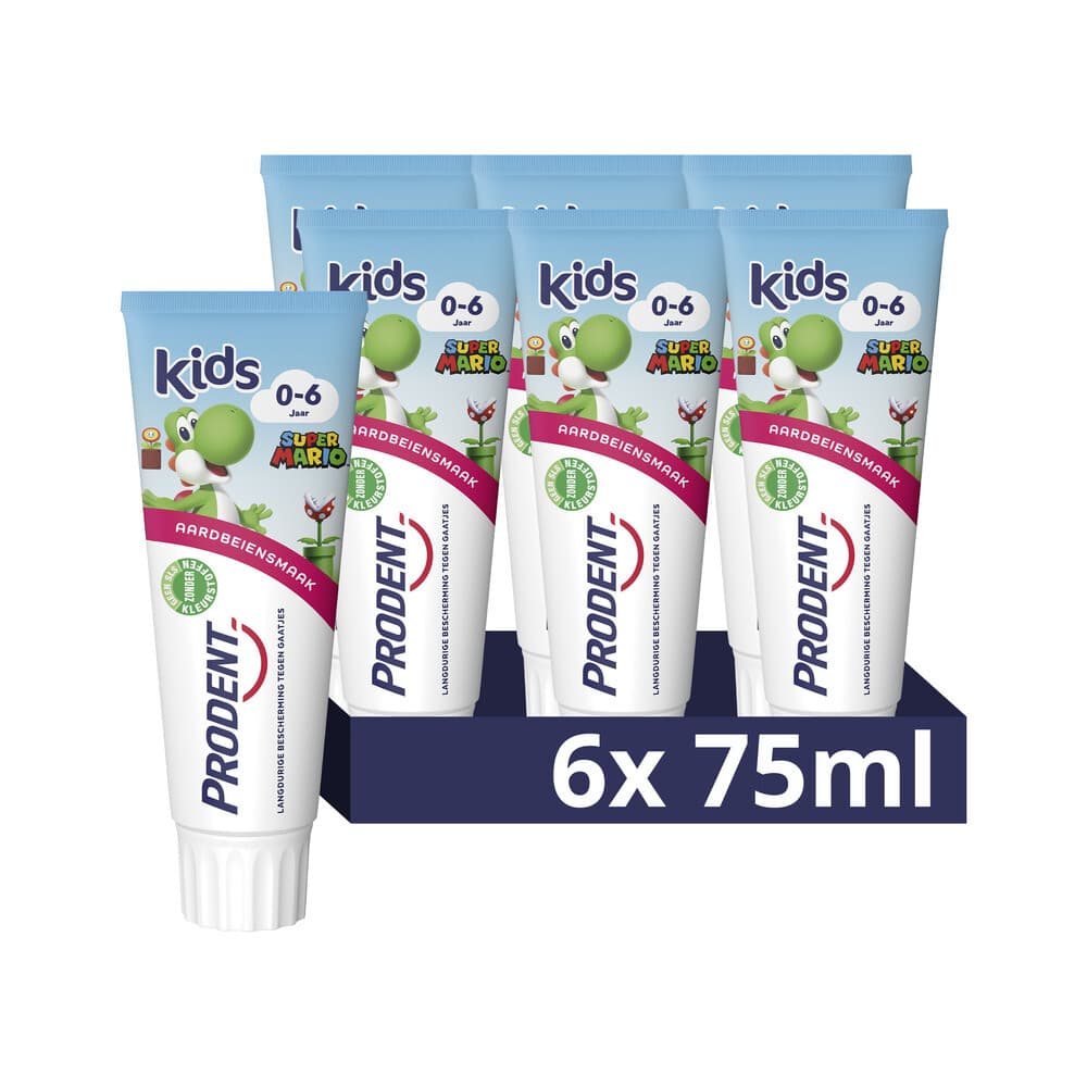 6x Prodent Tandpasta Super Mario 0-6 jaar 75 ml