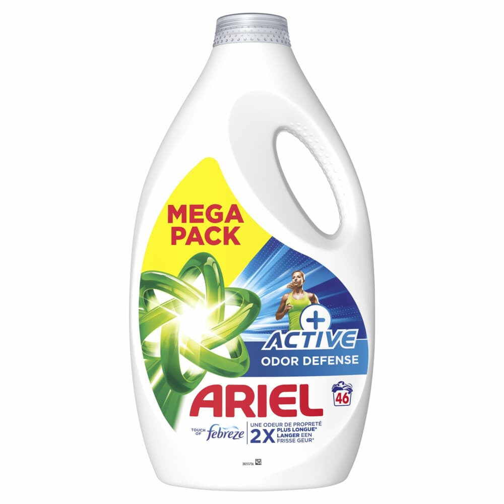 Ariel Vloeibaar Wasmiddel +Active Odor Defense 46 Wasbeurten 2070 ml