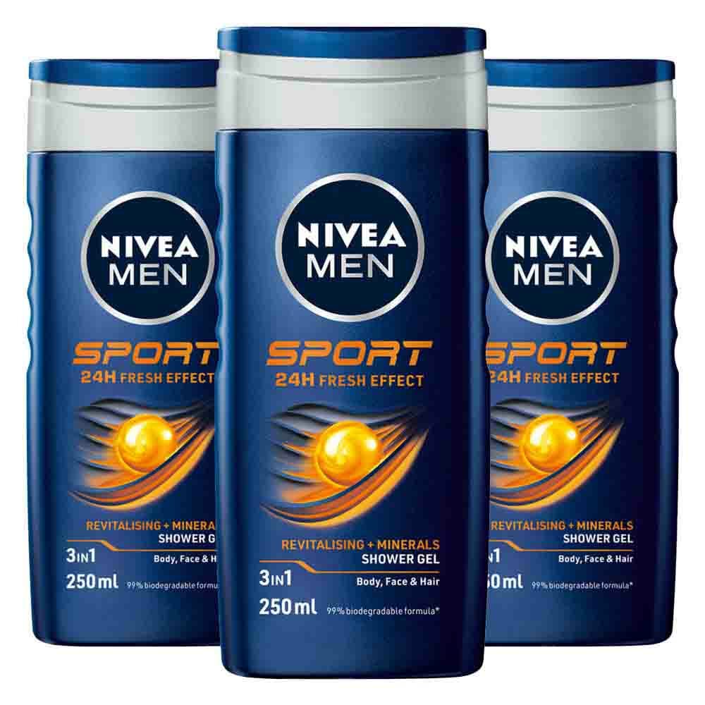3x NIVEA Men Sport Douchegel 250 ml