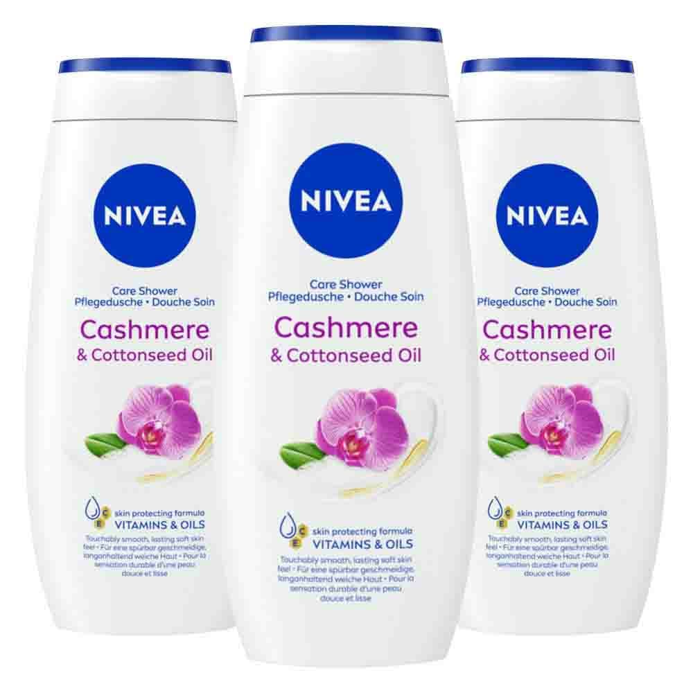 3x NIVEA Douchecrème Cashmere&Cotton Seed Oil 250 ml