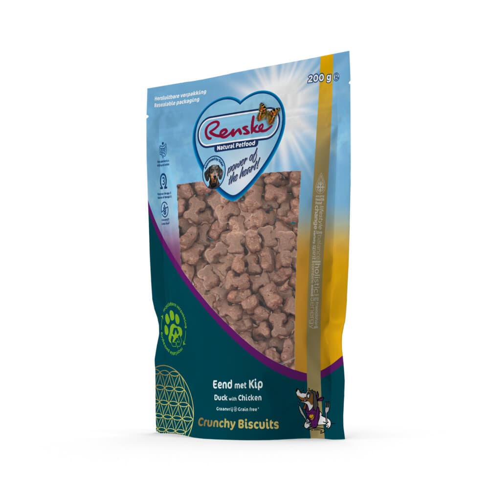 Renske Gezonde Beloning Crunchy Hondensnack Eend&Kip 200 gr