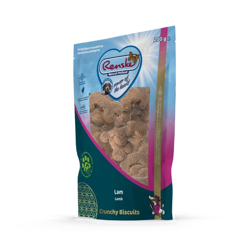 6x Renske Gezonde Beloning Crunchy Hondensnack Lam 200 gr