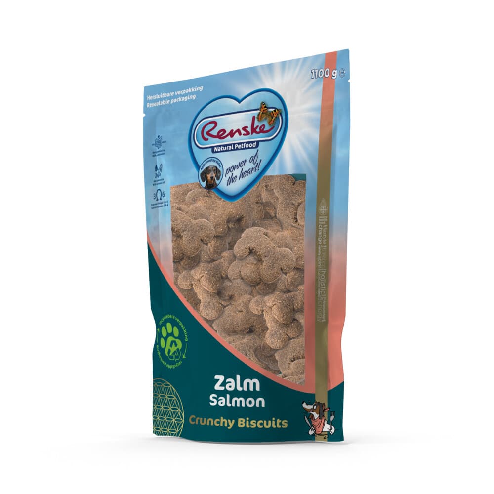 4x Renske Gezonde Beloning Crunchy Hondensnack Zalm 1100 gr